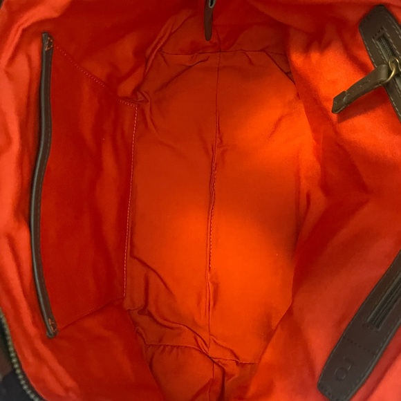 ro Navy Tote Canvas Bag with Adjustable Leather Strap - Picture 3 of 5